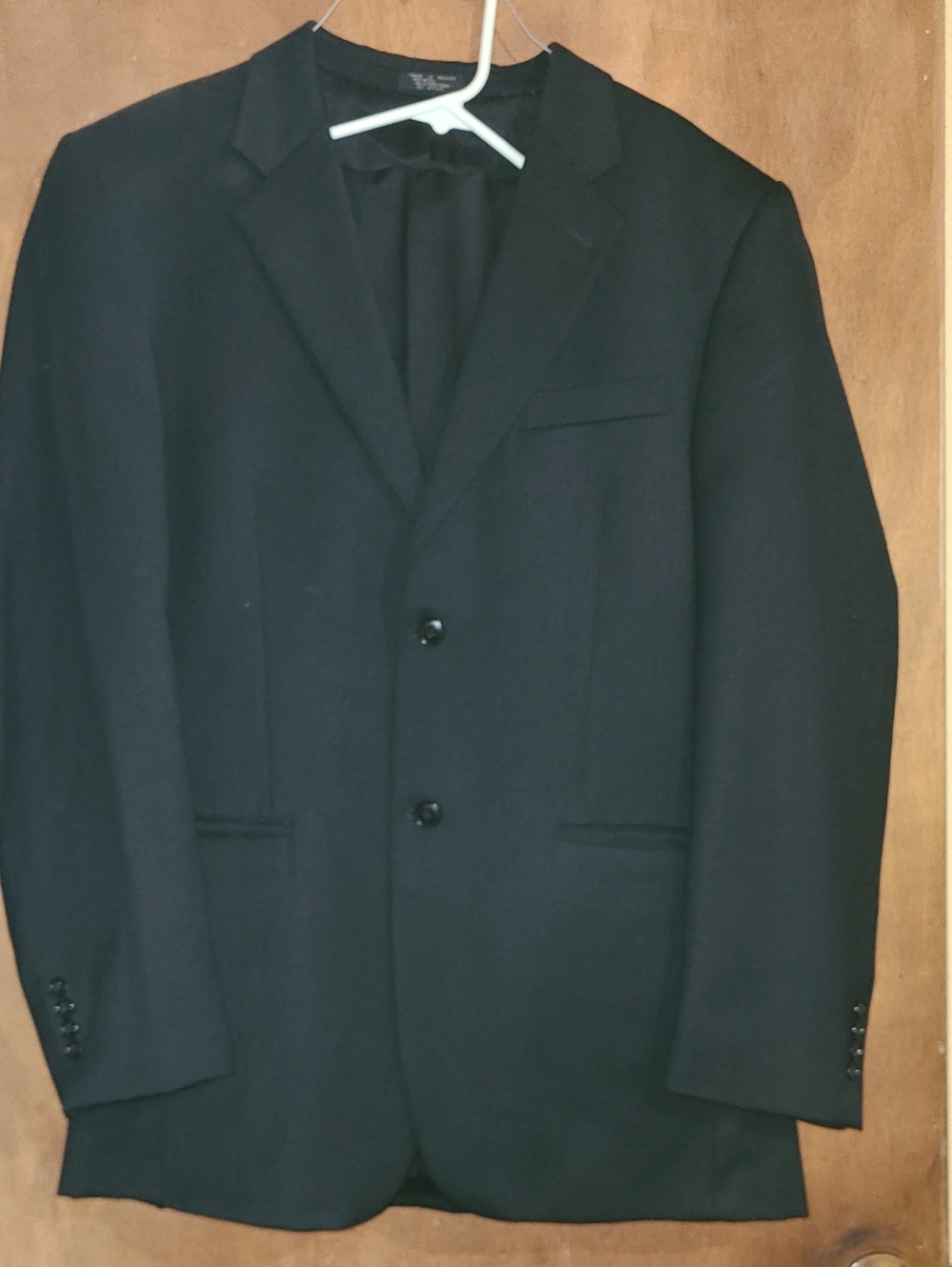 Jones New York Black Two-Button Men's Suit Jacket with Pants Notch Lapel